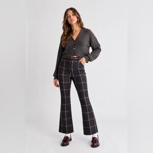 Levi’s Math Club Flare Plaid Pants Women’s 27 Black Brown High Rise Academia